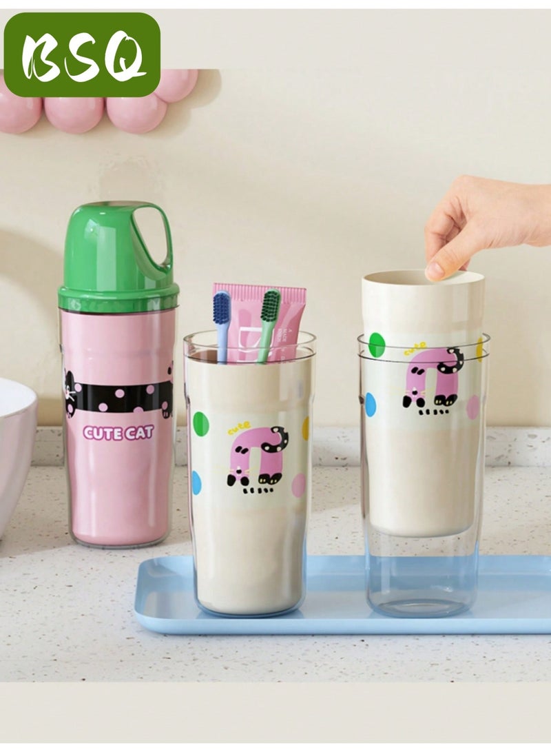 BSQ Portable mouthwash cup | Food-grade toothbrush and toothpaste storage case | Portable toothbrush cup | Multifunctional portable mouthwash cup - Image 2